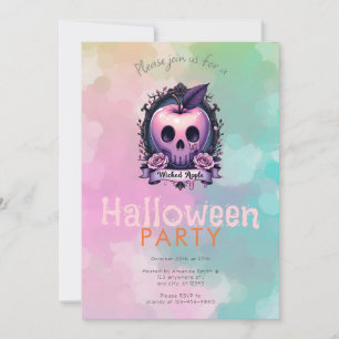 Wicked Apple Poison Creepy  Halloween Party Invitation