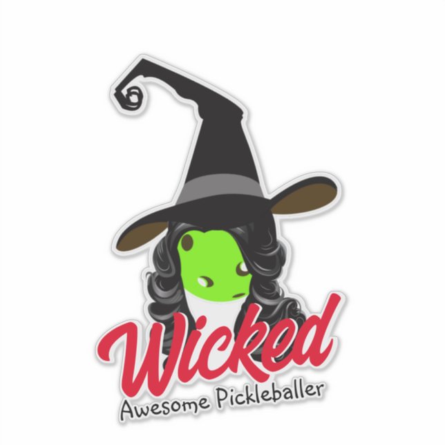 Wicked Awesome Pickleballer Green Witch Halloween (Front)