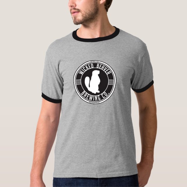 Wicked Beaver Brewing Co. Ringer T-Shirt (Front)