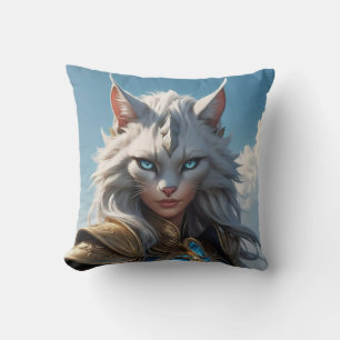 Wicked Blue Eyed Cat  Cushion