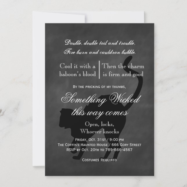 Wicked Cat Halloween Invitation (Front)