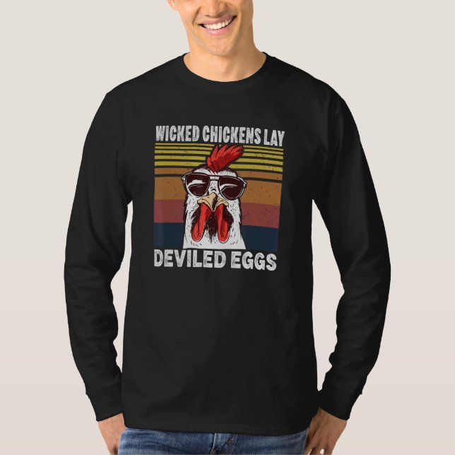Wicked Chickens Lay Deviled Eggs Costume Halloween T-Shirt (Front)
