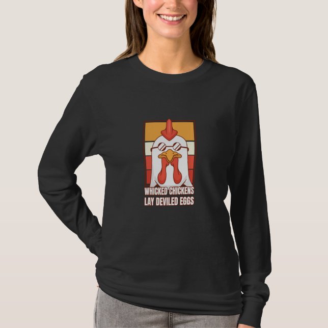 Wicked Chickens Lay Deviled Eggs Costume Halloween T-Shirt (Front)