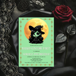 Wicked Costume Party Green Witch Invitation