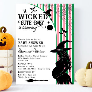 Wicked Cute Baby is Brewing Halloween Baby Shower Invitation