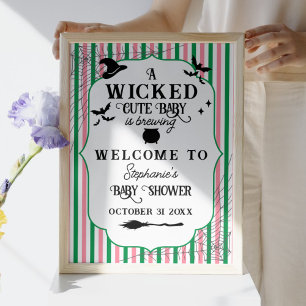 Wicked Cute Baby is Brewing Halloween Baby Shower Poster