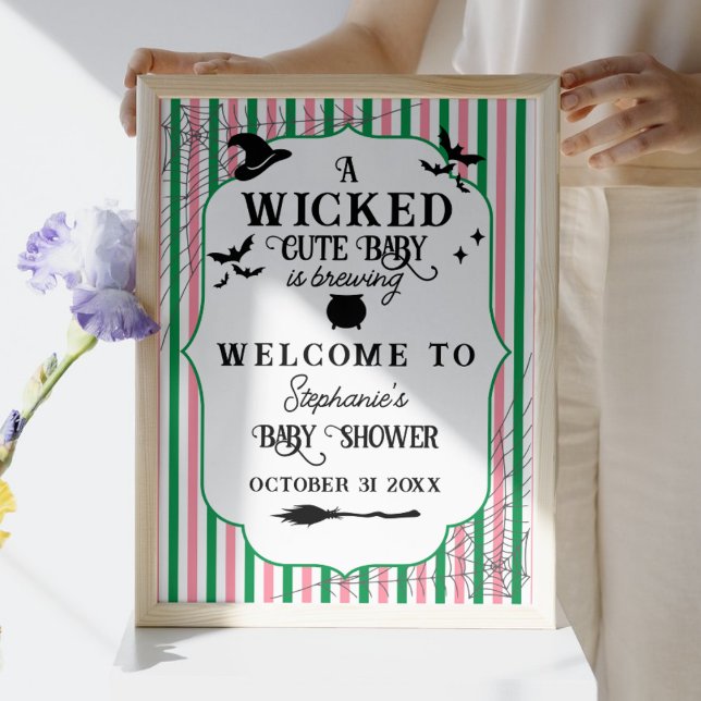 Wicked Cute Baby is Brewing Halloween Baby Shower Poster (Creator Uploaded)