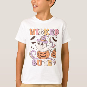 Wicked Cute Ghost And Pumpkin Halloween Design, Fu T-Shirt
