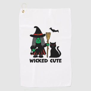 Wicked Cute Gnome Witch Golf Towel
