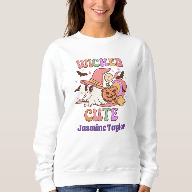 Wicked Cute, Groovy Ghost Sweatshirt (Front)