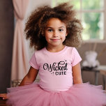 Wicked Cute Halloween Baby T-Shirt<br><div class="desc">Dress your little one in spooky-sweet style with this kids and baby Halloween shirt featuring a trendy retro “Wicked Cute” text graphic. Available in baby bodysuits, toddler tees, and youth sizes, this design is perfect for Halloween parties, trick-or-treating, or festive fall photos. A fun and comfortable outfit for the cutest...</div>