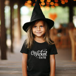 Wicked Cute Halloween Baby T-Shirt<br><div class="desc">Dress your little one in spooky-sweet style with this kids and baby Halloween shirt featuring a trendy retro “Wicked Cute” text graphic. Available in baby bodysuits, toddler tees, and youth sizes, this design is perfect for Halloween parties, trick-or-treating, or festive fall photos. A fun and comfortable outfit for the cutest...</div>