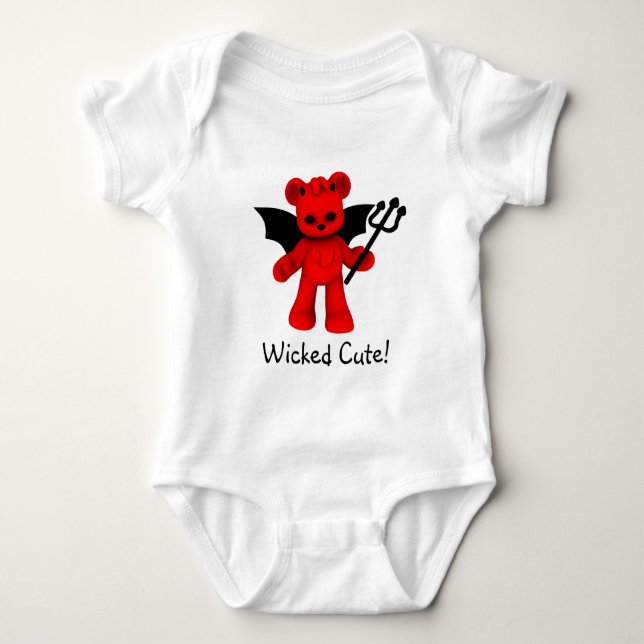 Wicked Cute Teddy Bear Baby Bodysuit (Front)