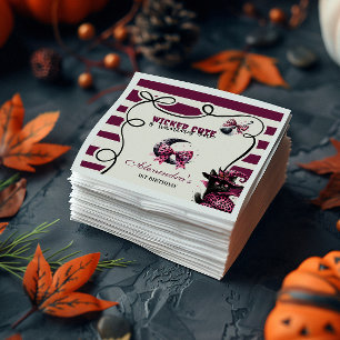 Wicked Cute & Turning One Girl Halloween 1st Birth Napkin