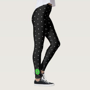 Wicked Cutie Green and Black Polka Dot Leggings