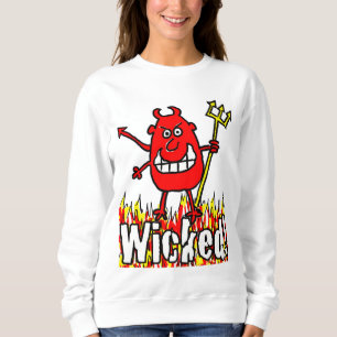 Wicked Devil with Flames Design Sweatshirt
