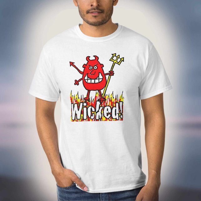 Wicked Devil with Flames Design T-Shirt (Creator Uploaded)