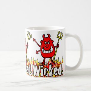 Wicked Devil with Trident in the Flames Coffee Mug