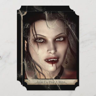Wicked Female Gothic Vampire Halloween Invitation