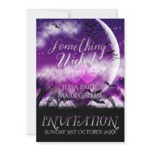 Wicked Fun Halloween Love Moon Wedding Invitation