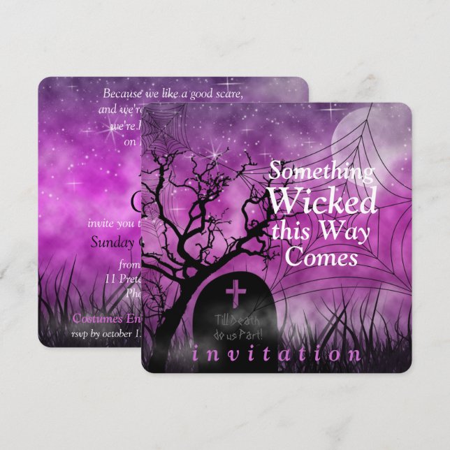 Wicked Fun Halloween Wedding Invitation (Front/Back)