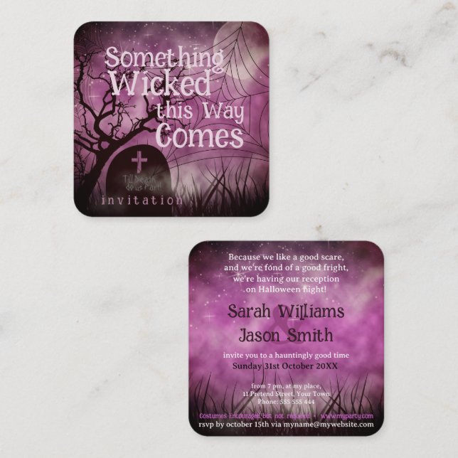 Wicked Fun Halloween Wedding Mini Cards (Front/Back)