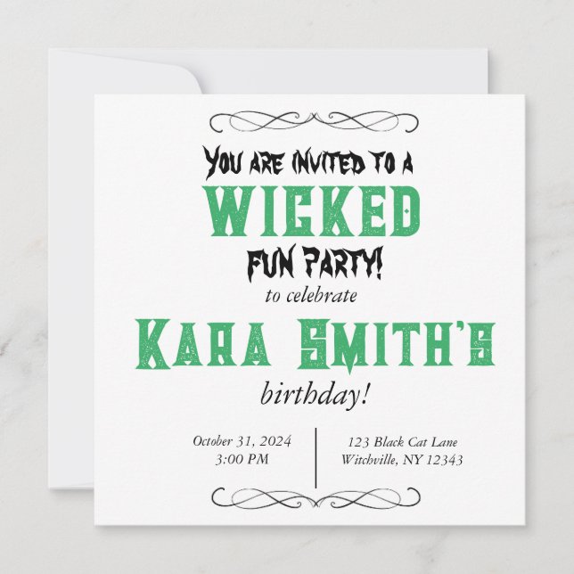 Wicked Fun Party Invitation (Front)