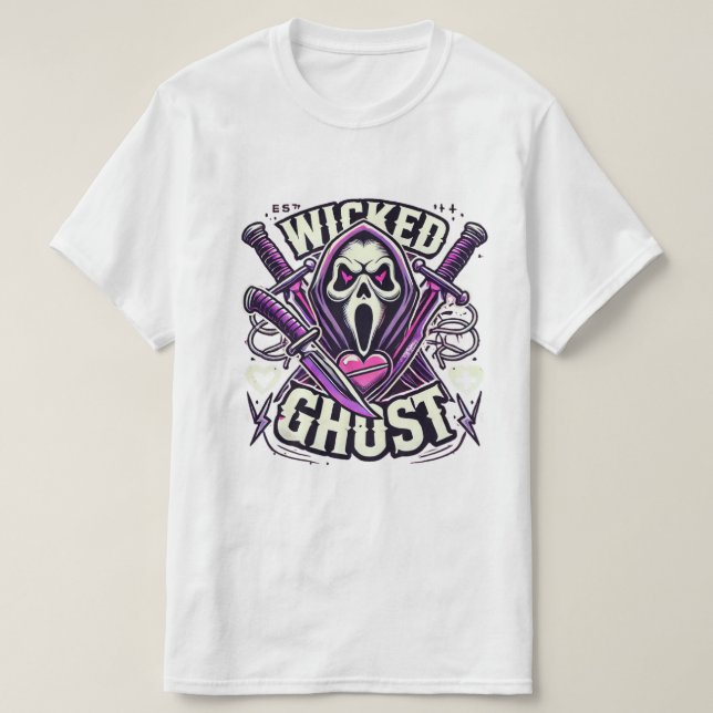Wicked Ghost: Neon Reaper T-Shirt (Design Front)