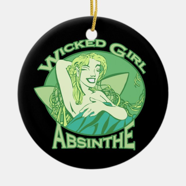 Wicked Girl Absinthe Ceramic Tree Decoration (Front)