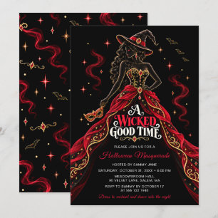 Wicked Good Time Halloween Masquerade Party Invitation