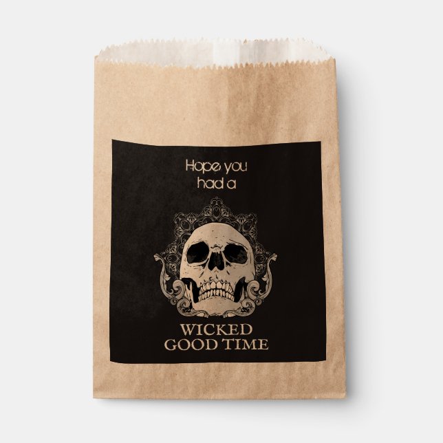 Wicked Good Time Halloween Skull Treat Favour Bags (Front)