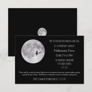Wicked Good Time Moon - 3x5 Halloween Party Invite