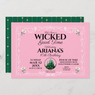 Wicked Good Time Pink Birthday Party Invitation