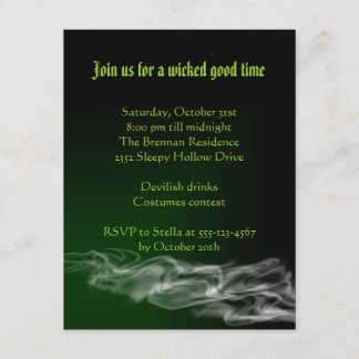 Wicked green smoke Halloween gothic invitation