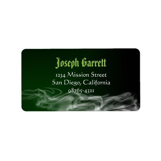 Wicked green smoke Halloween return address Address Label