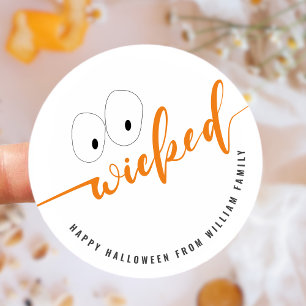 Wicked Halloween Favour Treat Bag Classic Round Sticker