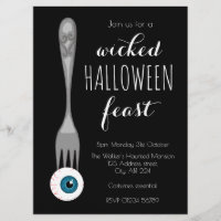 Wicked Halloween feast party invitation black