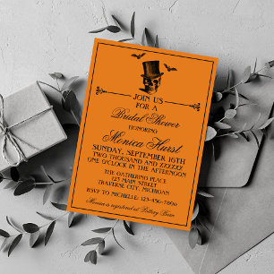 Wicked Halloween Orange Black Gothic Bridal Shower Invitation