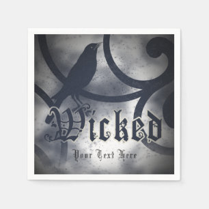 Wicked Halloween Party Black Crow Bird Costume Napkin