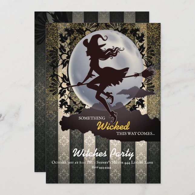 Wicked Halloween Party Invitations (Front/Back)