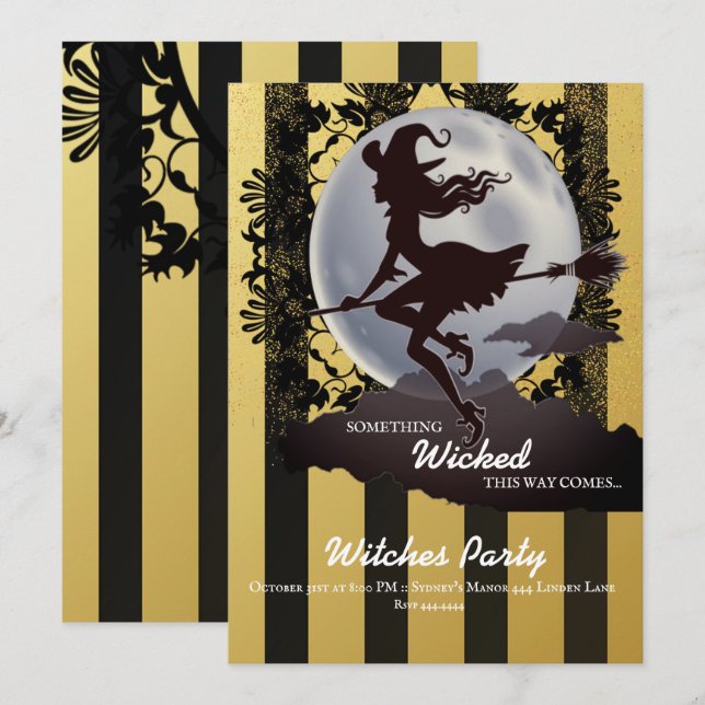 Wicked Halloween Party Invitations (Front/Back)