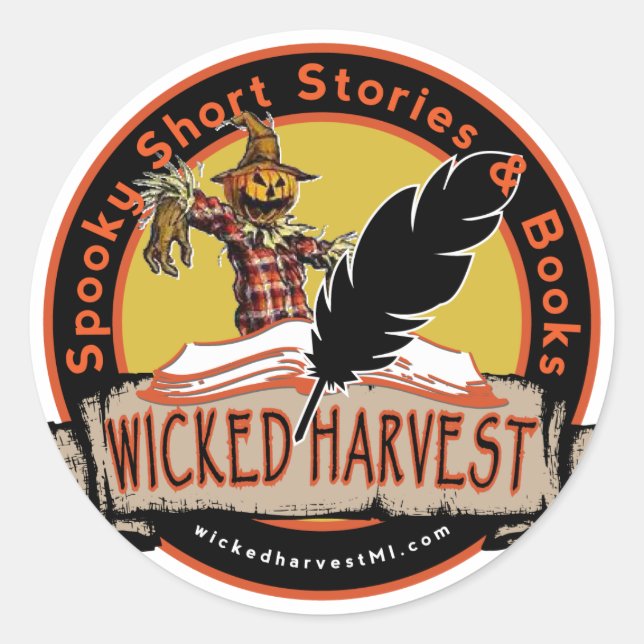 Wicked Harvest MI Round Sticker, Glossy, 3 inch Classic Round Sticker (Front)
