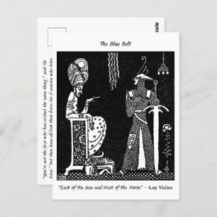 Wicked King and Brave Knight fairytale drawing Postcard