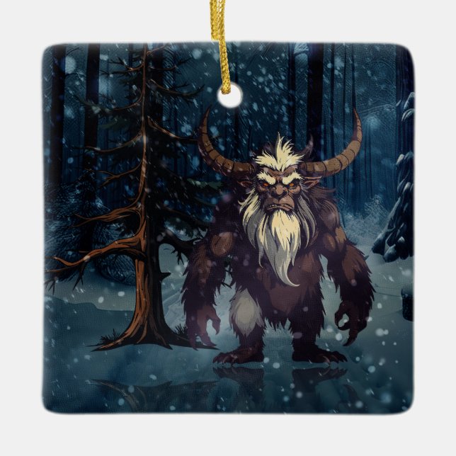 Wicked Krampus  Ceramic Ornament (Front)