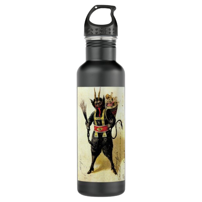 Wicked Krampus Scary Demon Holiday Christmas Xmas 710 Ml Water Bottle (Front)