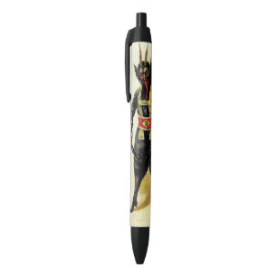 Wicked Krampus Scary Demon Holiday Christmas Xmas Black Ink Pen