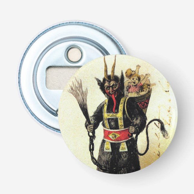 Wicked Krampus Scary Demon Holiday Christmas Xmas Bottle Opener (Front)