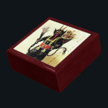 Wicked Krampus Scary Demon Holiday Christmas Xmas Gift Box<br><div class="desc">A very evil looking Krampus stands menacingly with his tongue sticking out in his traditional fashion. Naughty children are crying in the basket strapped to his back. This vintage artwork offers a unique way to show of your holiday spirit.</div>