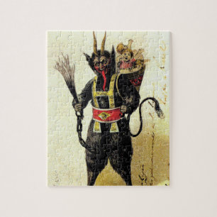 Wicked Krampus Scary Demon Holiday Christmas Xmas Jigsaw Puzzle