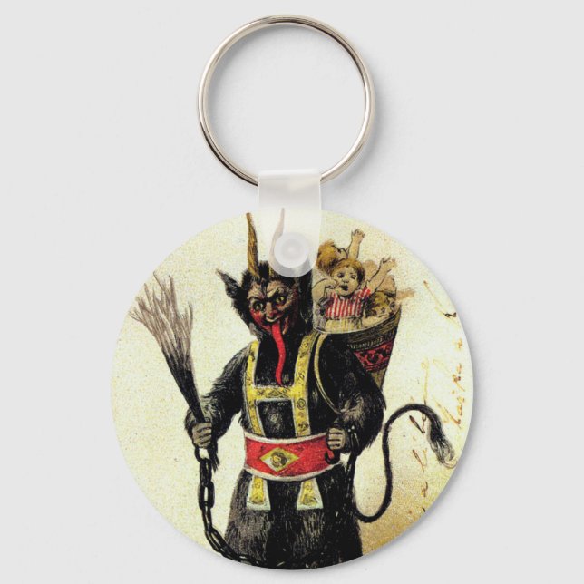 Wicked Krampus Scary Demon Holiday Christmas Xmas Key Ring (Front)